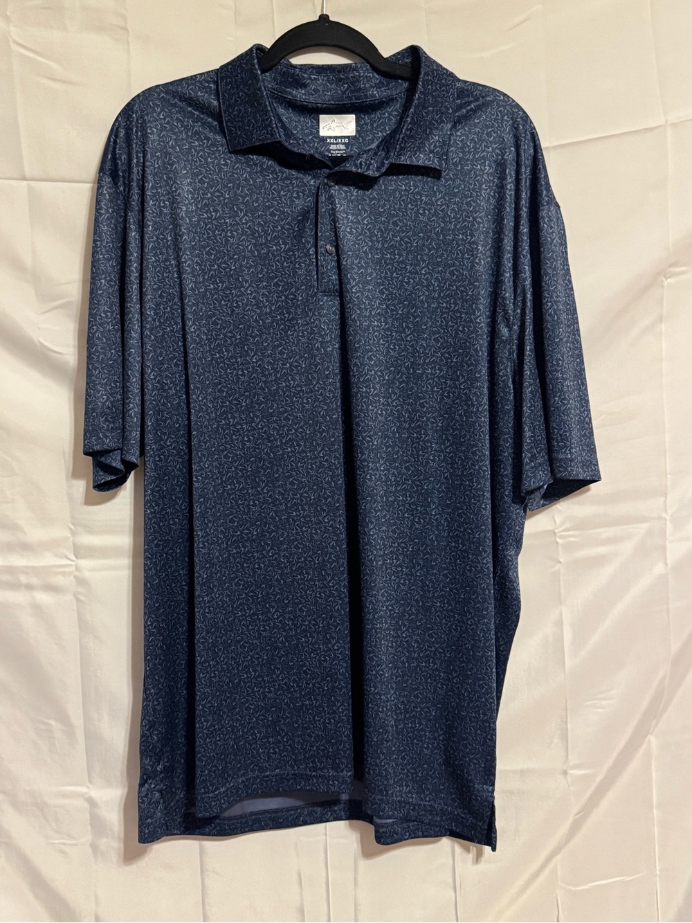 Greg Norman Collection Navy Micro-Pattern Polo